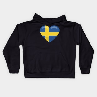 Sweden Flag Heart Kids Hoodie